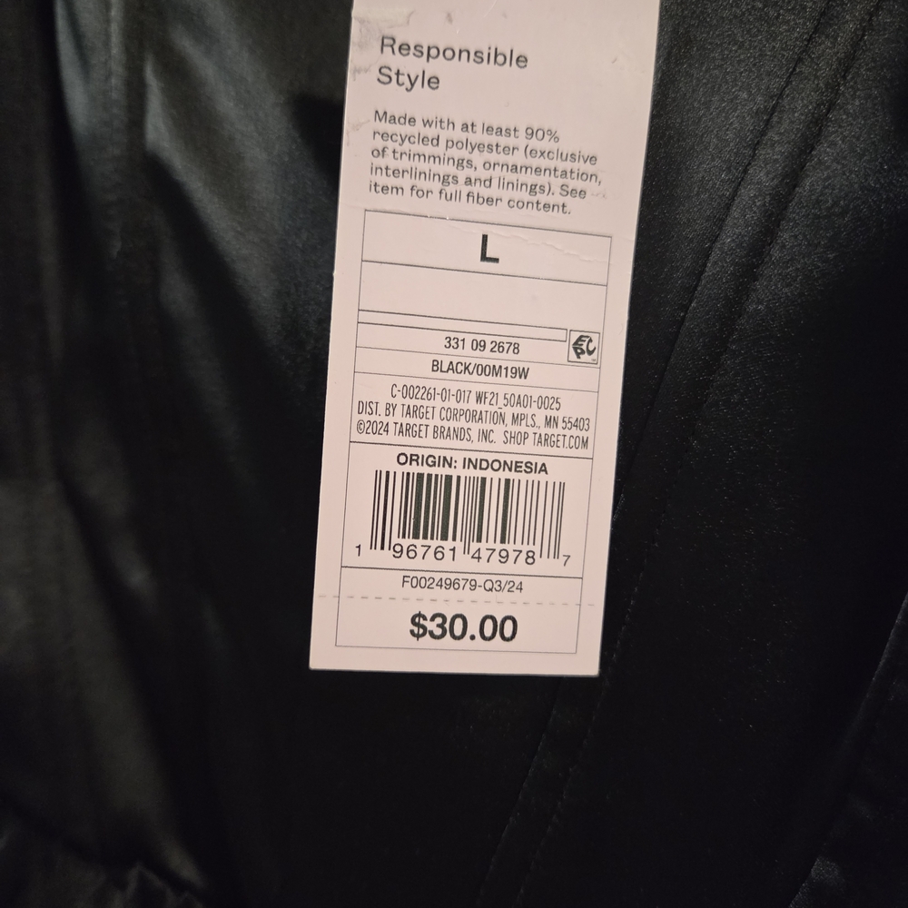 [✨️BOGO✨️] NWT Target Wild Fable Black Satin Corset- Bodice Mini Dress- Large - Picture 5 of 5